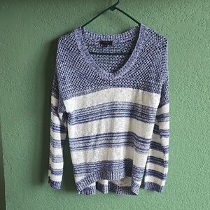Striped Blue and White Women's Sweater